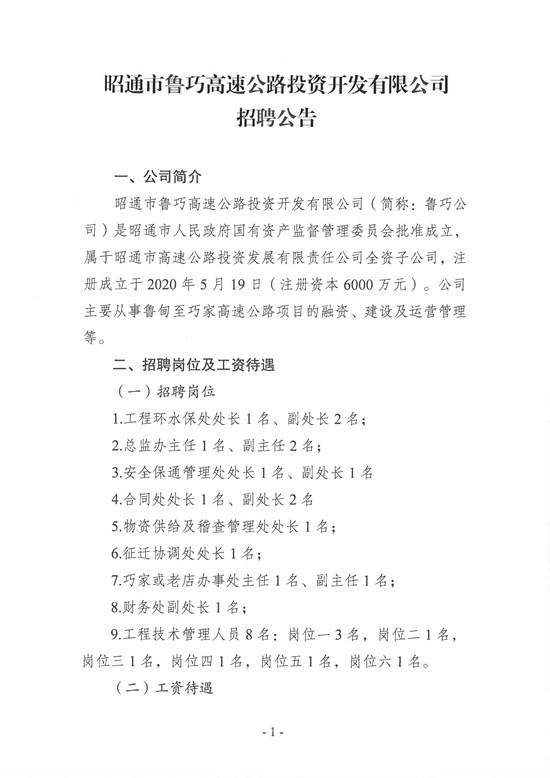 昭通市鲁巧高速公路投资开发有限公司招聘公告（盖章件）-1.jpg